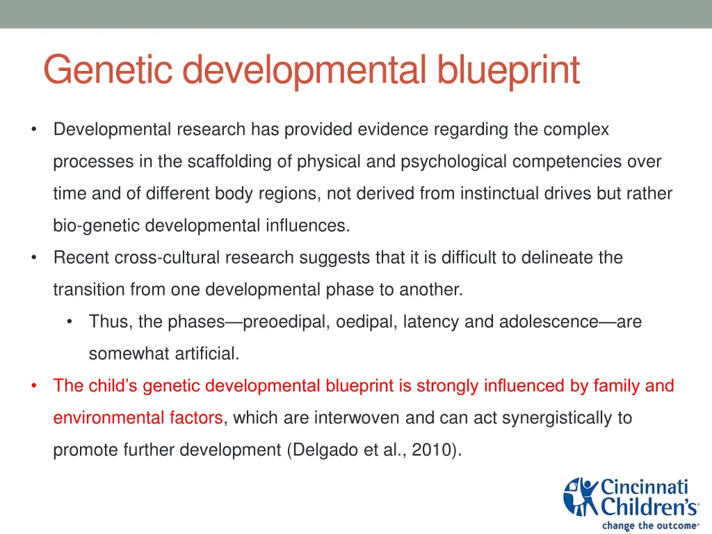 genetic developmental blueprint