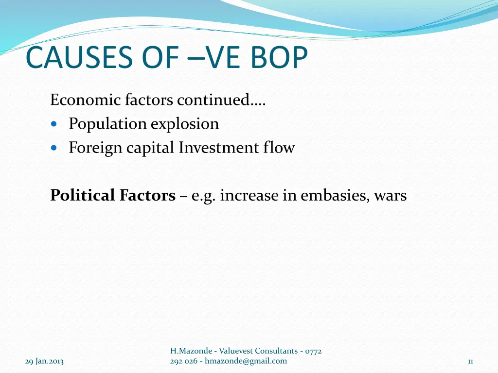 causes of ve bop 1