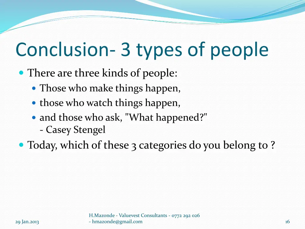 conclusion 3 types of people