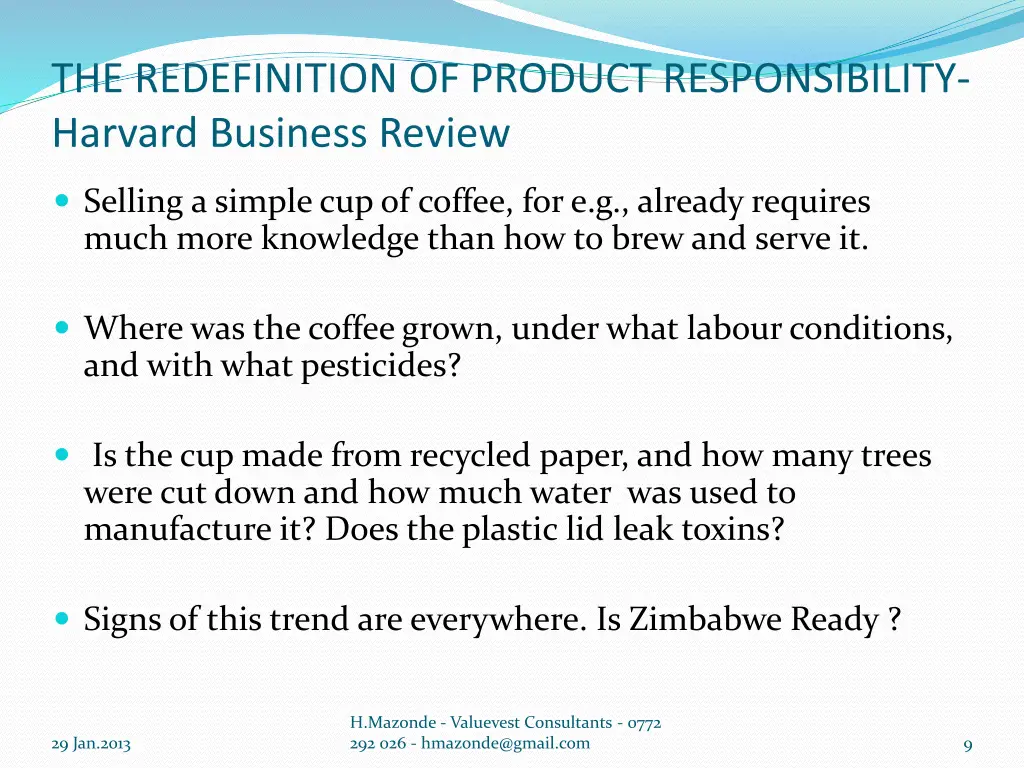 the redefinition of product responsibility