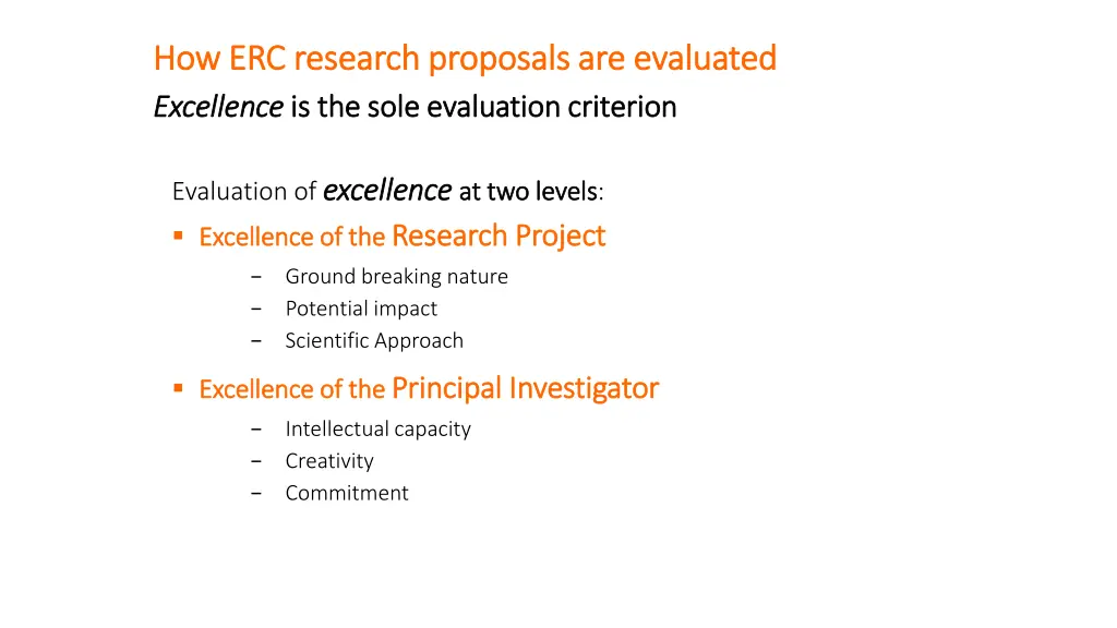 how erc research proposals are evaluated