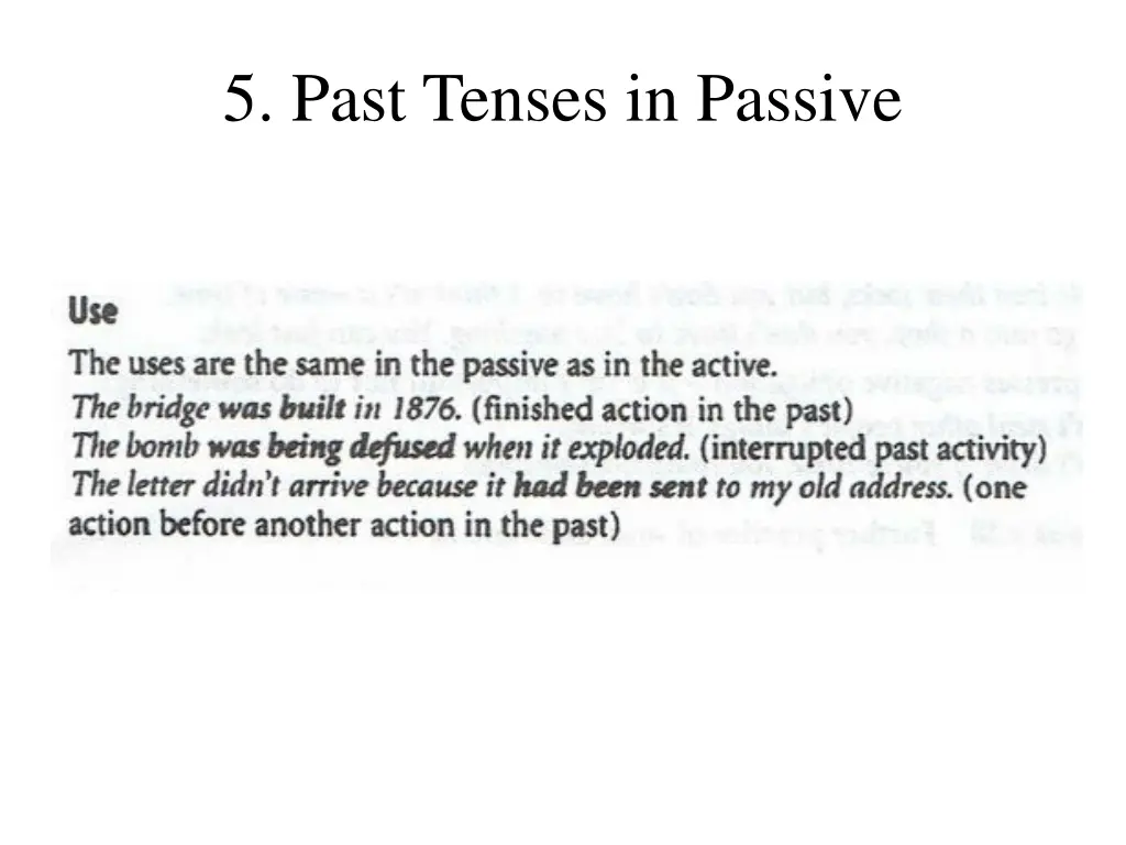 5 past tenses in passive 1