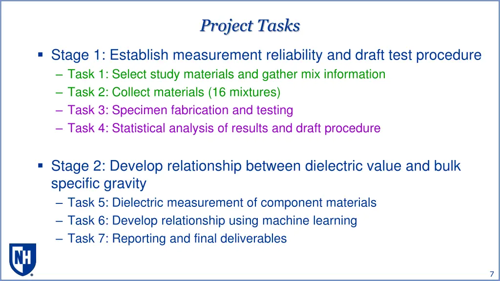 project tasks