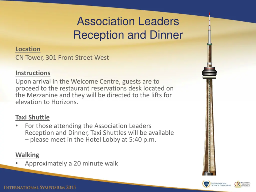 association leaders reception and dinner