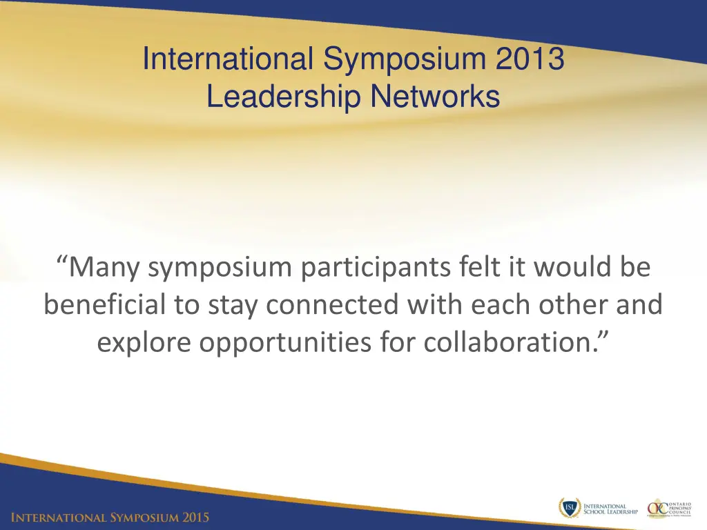 international symposium 2013 leadership networks