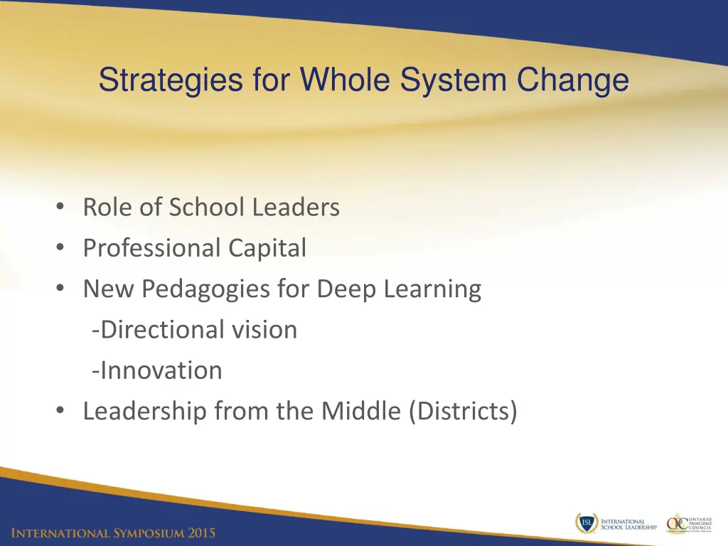 strategies for whole system change