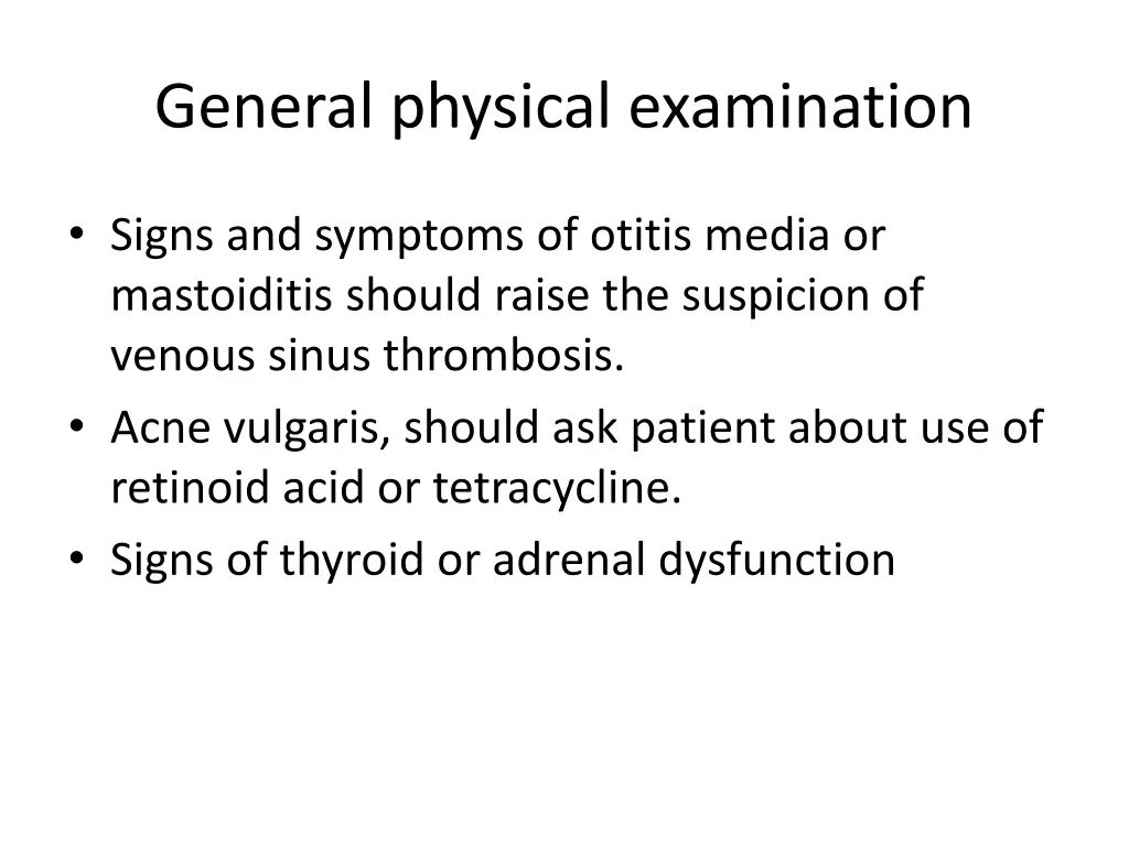 general physical examination