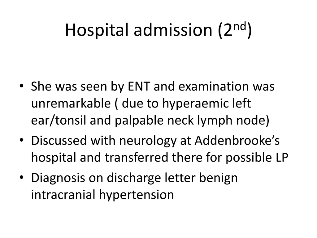 hospital admission 2 nd