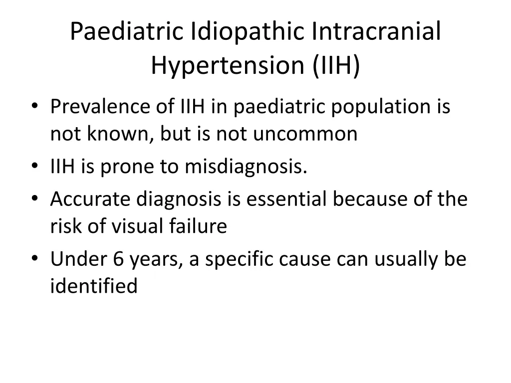 paediatric idiopathic intracranial hypertension