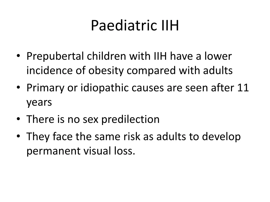 paediatric iih