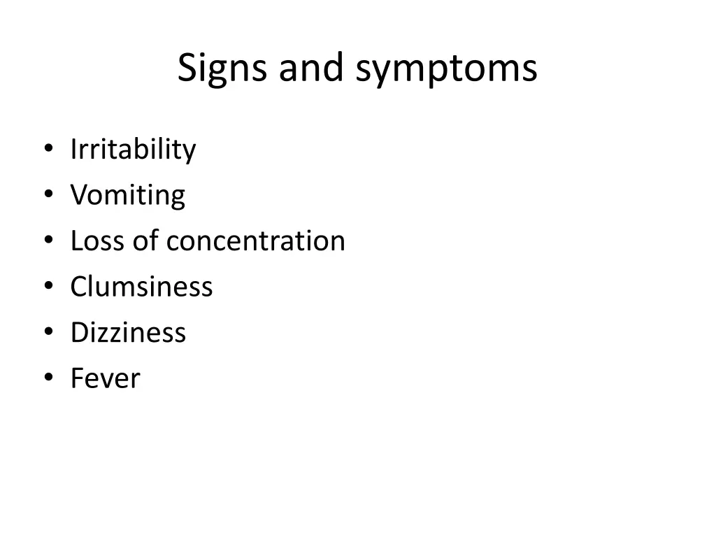 signs and symptoms 1