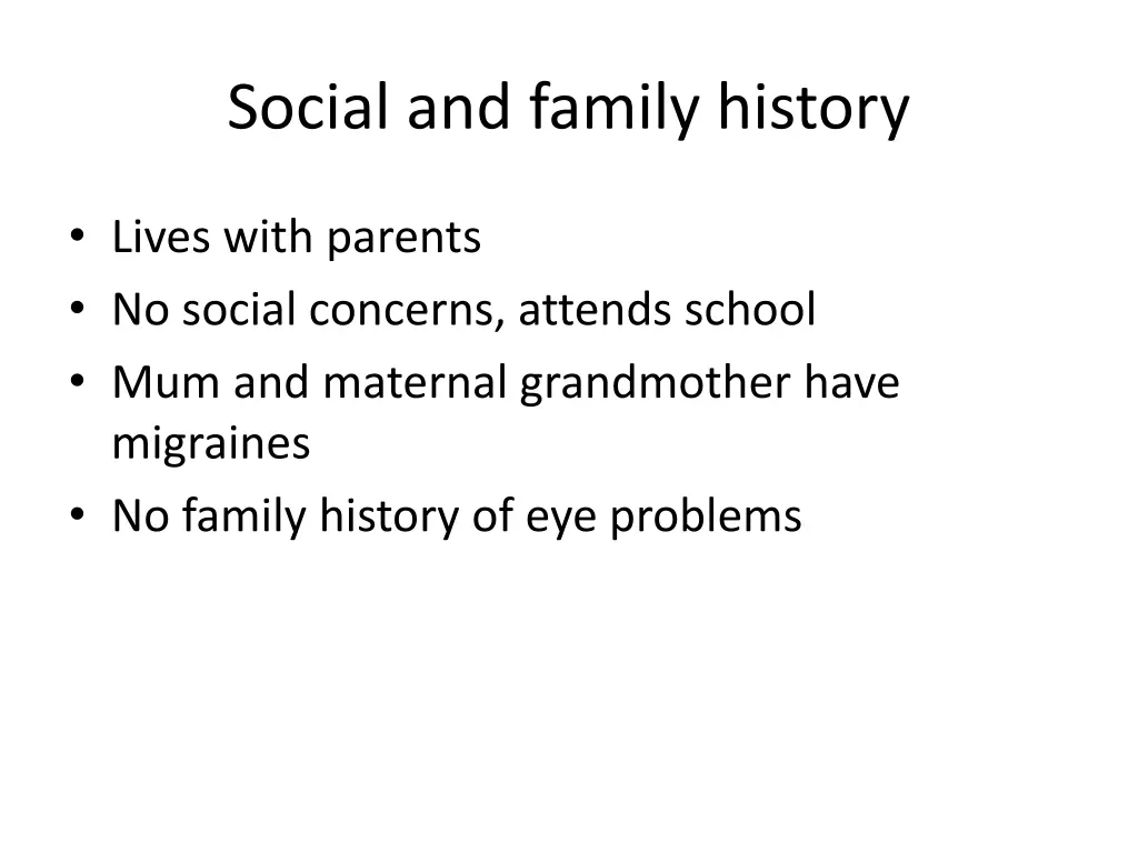 social and family history