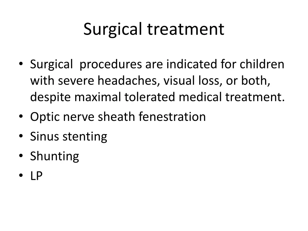 surgical treatment