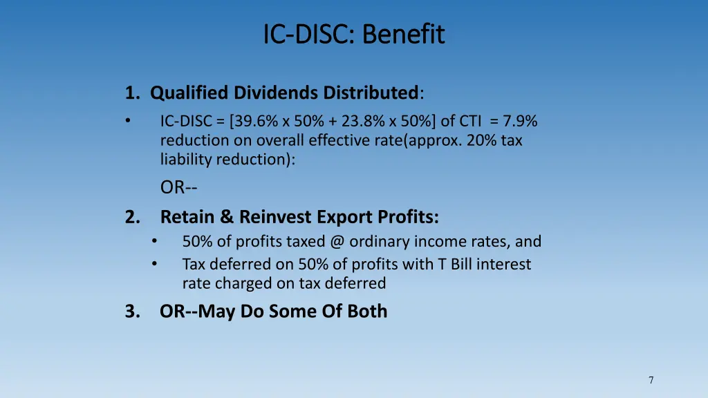 ic ic disc benefit disc benefit