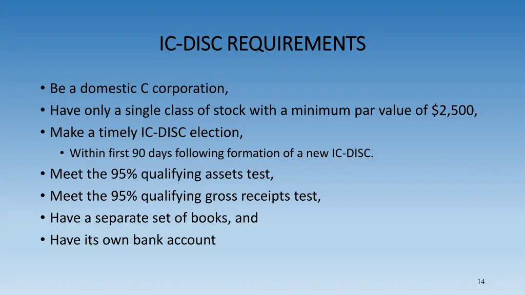 ic ic disc requirements disc requirements