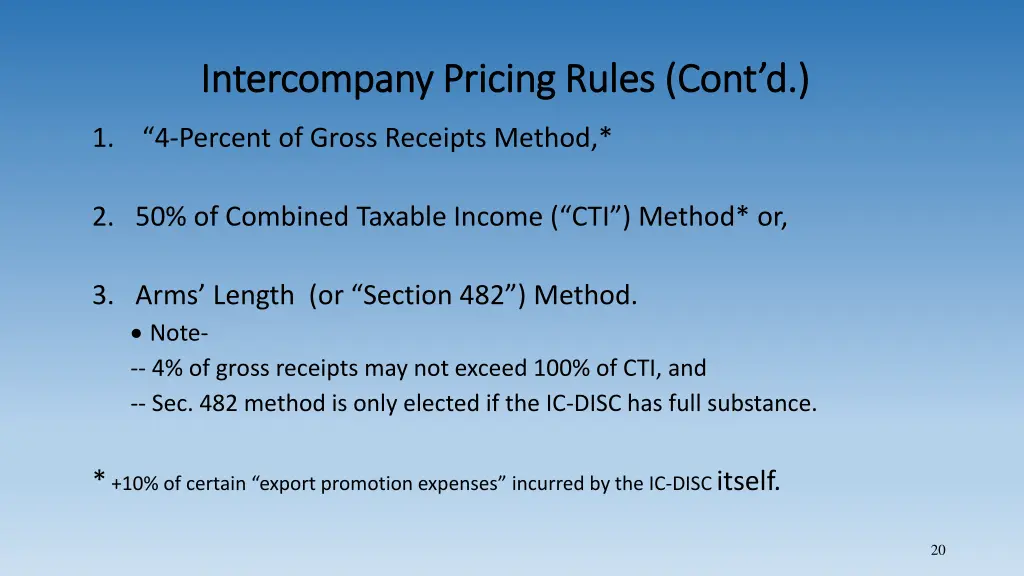 intercompany pricing rules cont d intercompany