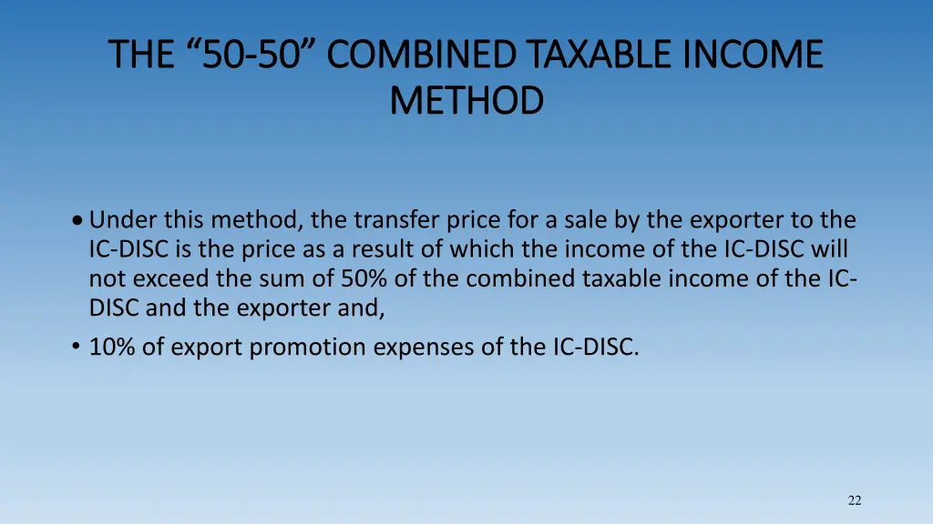 the 50 the 50 50 combined taxable income