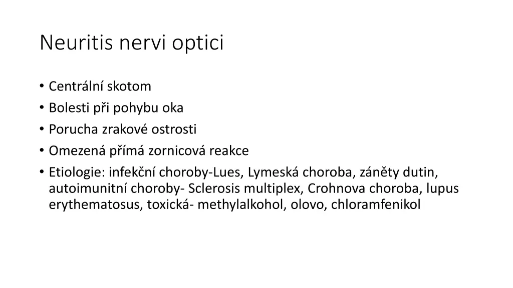 neuritis nervi optici