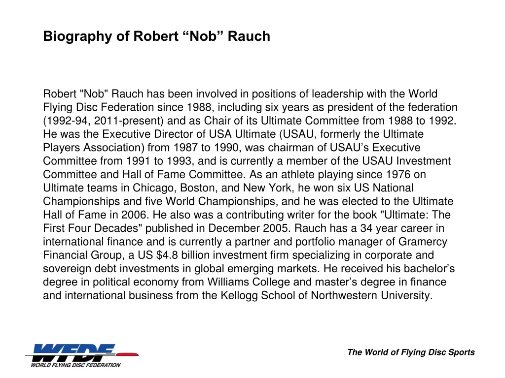 biography of robert nob rauch