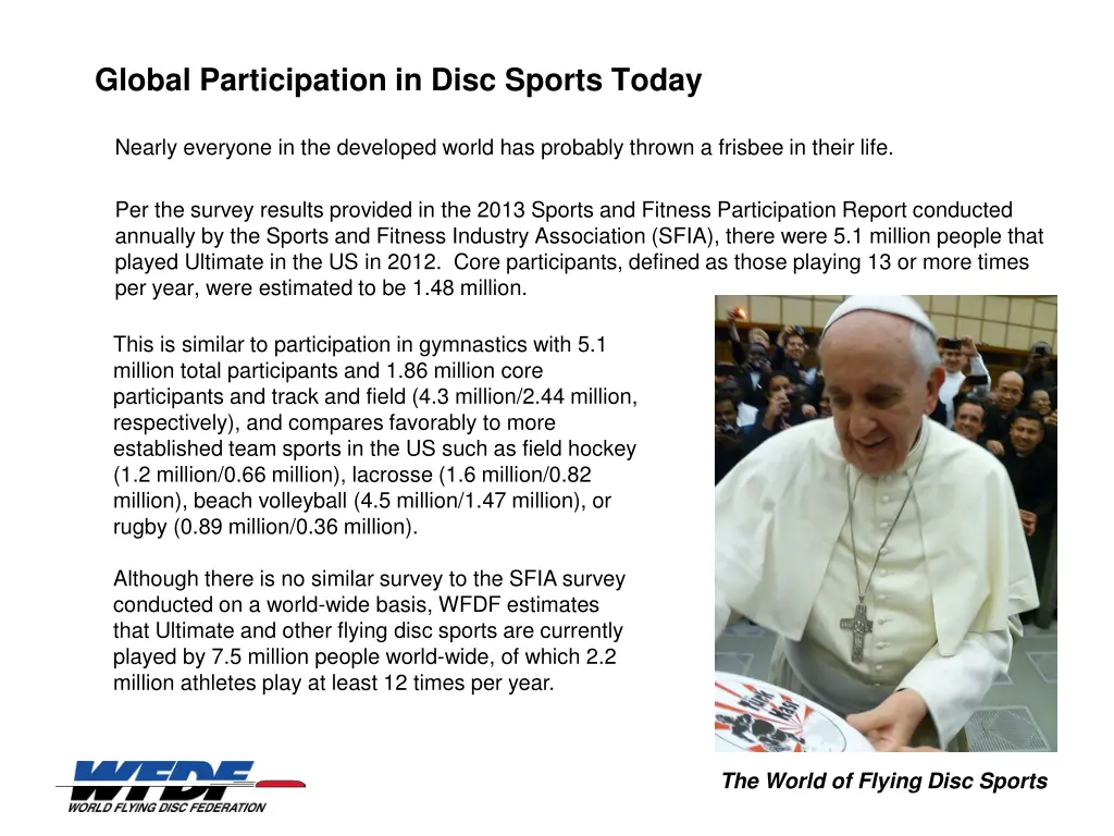 global participation in disc sports today