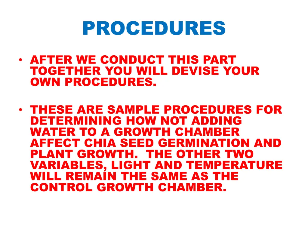 procedures