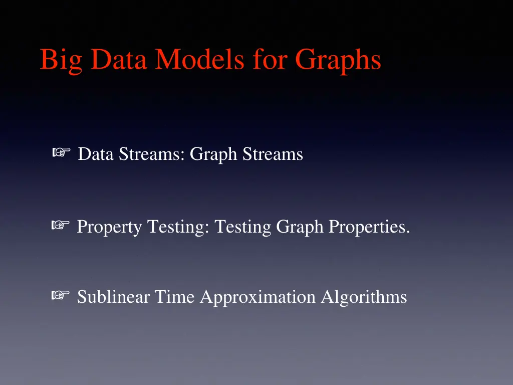 big data models for graphs