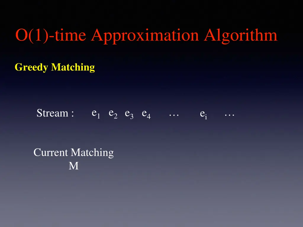 o 1 time approximation algorithm 3