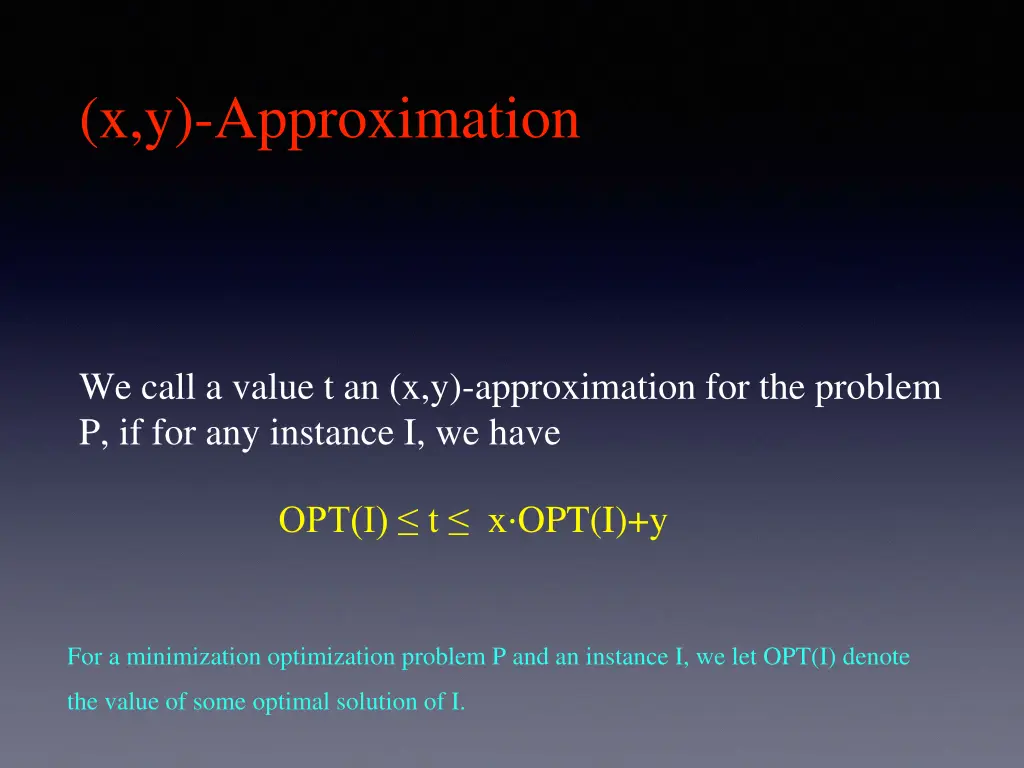 x y approximation