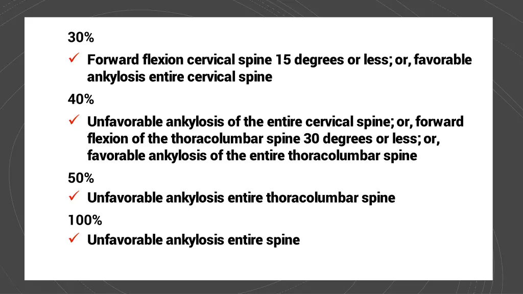 30 forward flexion cervical spine 15 degrees