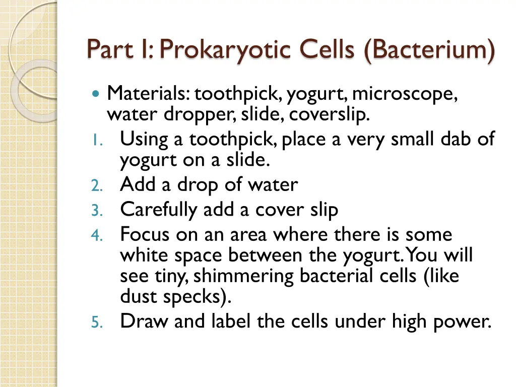 part i prokaryotic cells bacterium