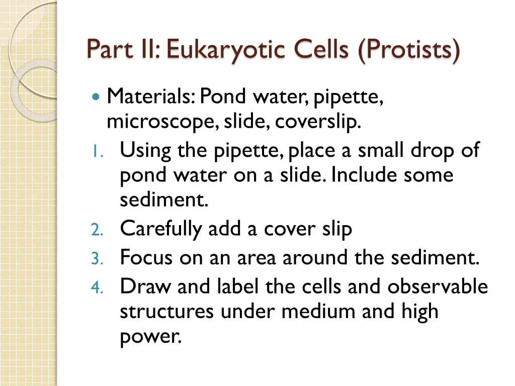 part ii eukaryotic cells protists