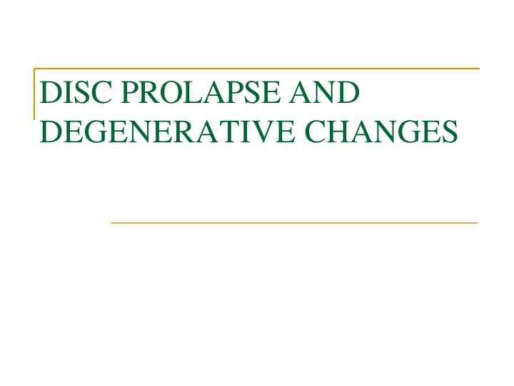 disc prolapse and degenerative changes