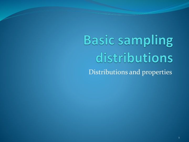 distributions and properties