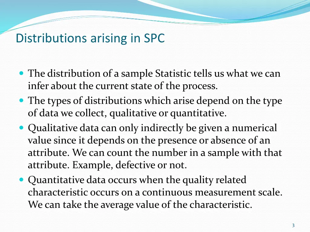 distributions arising in spc