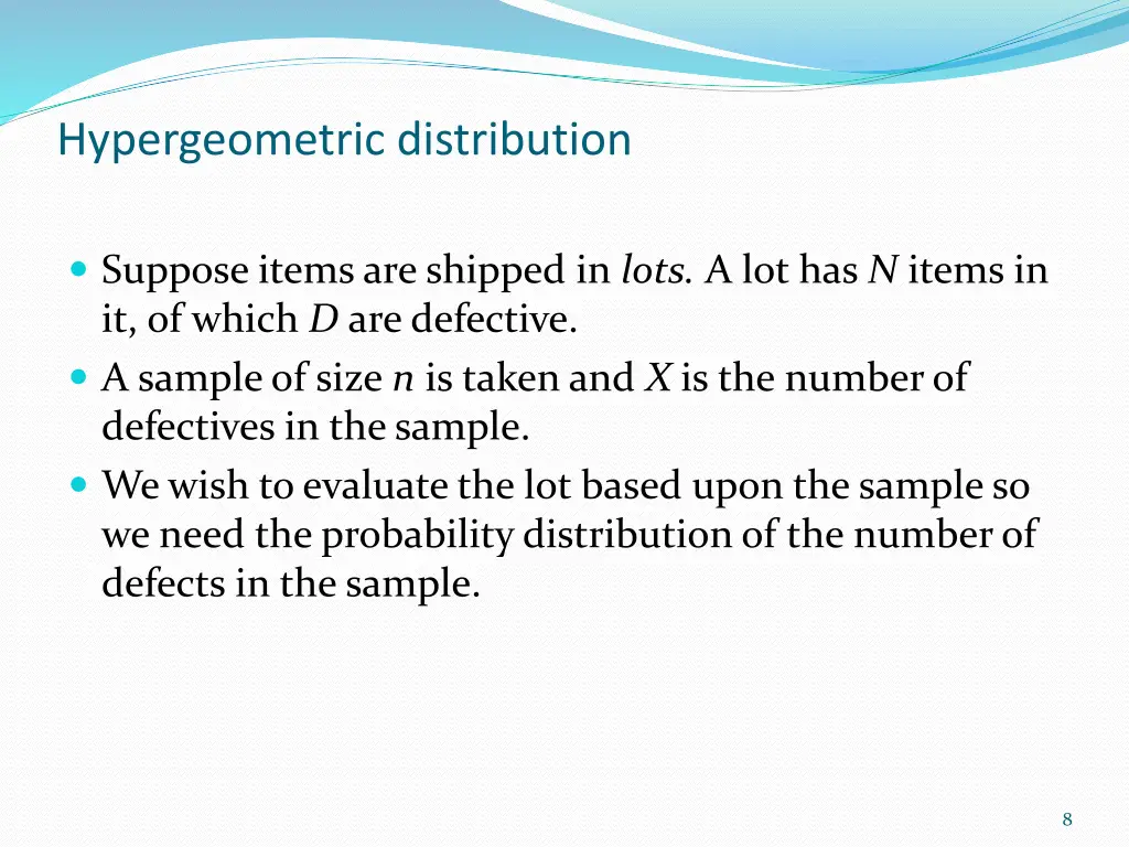 hypergeometric distribution