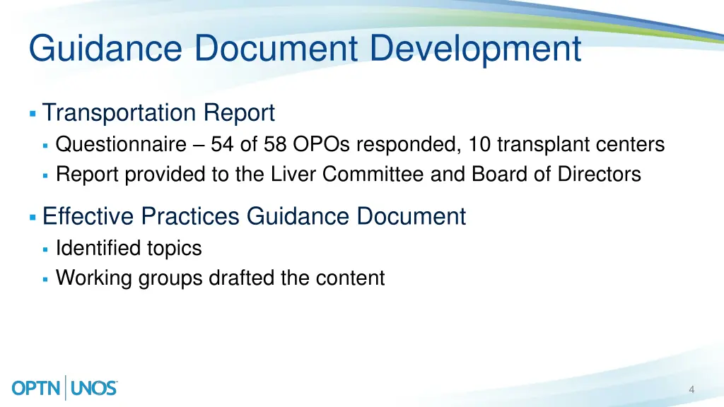 guidance document development