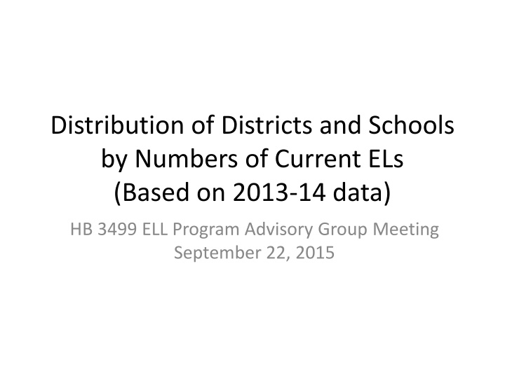 distribution of districts and schools by numbers