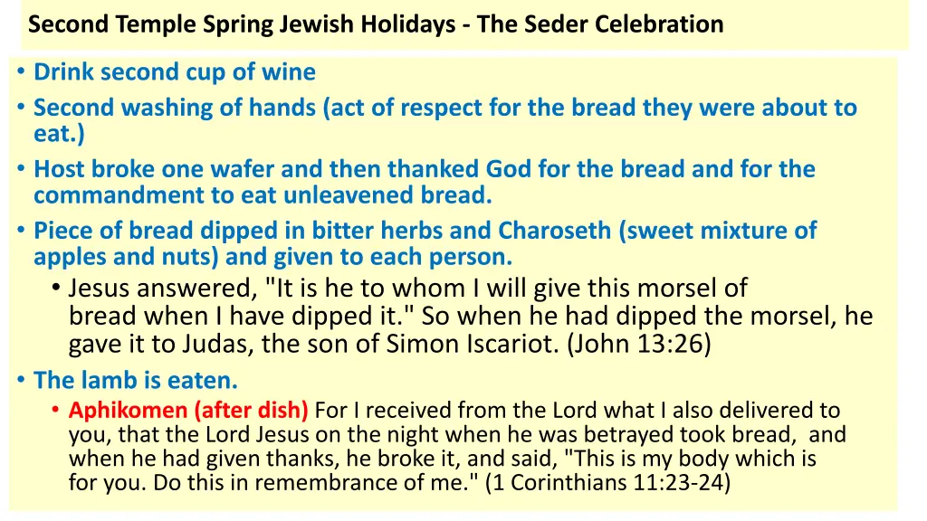 second temple spring jewish holidays the seder 3