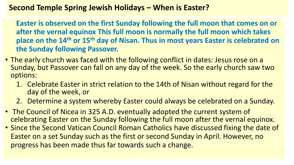 second temple spring jewish holidays when