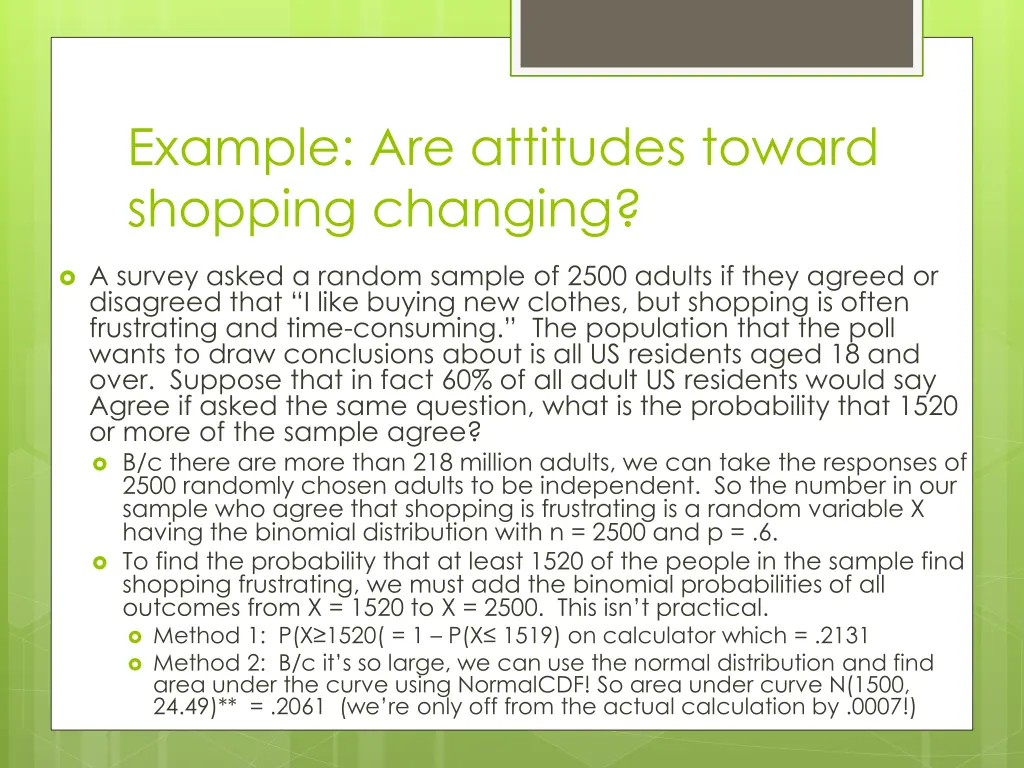 example are attitudes toward shopping changing