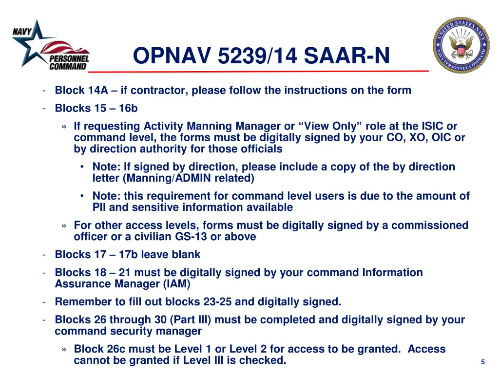 opnav 5239 14 saar n