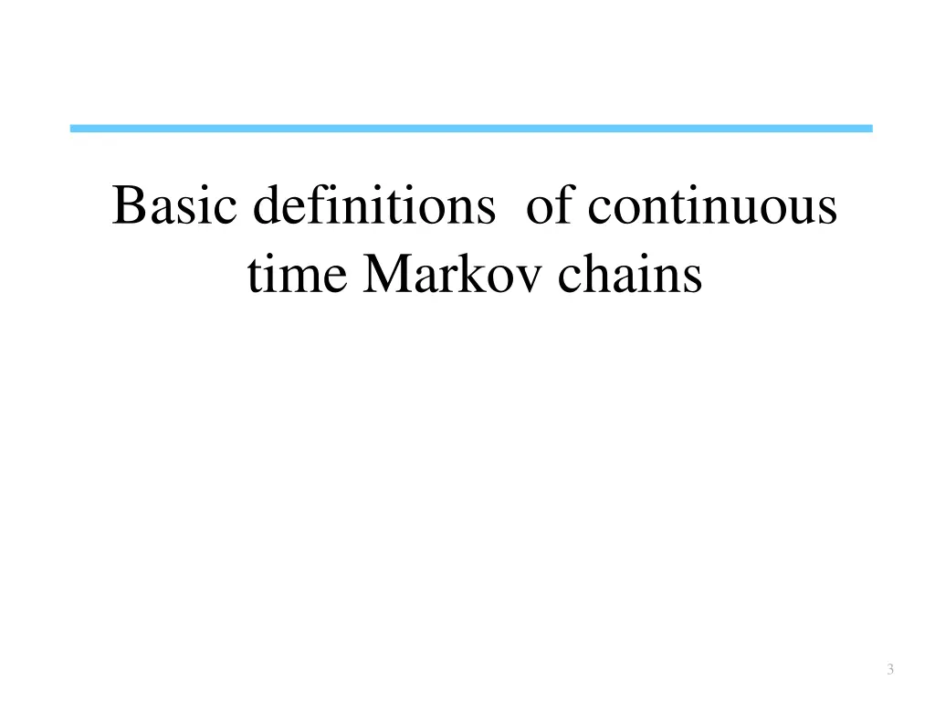 basic definitions of continuous time markov chains