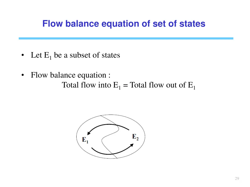 flow balance equation of set of states