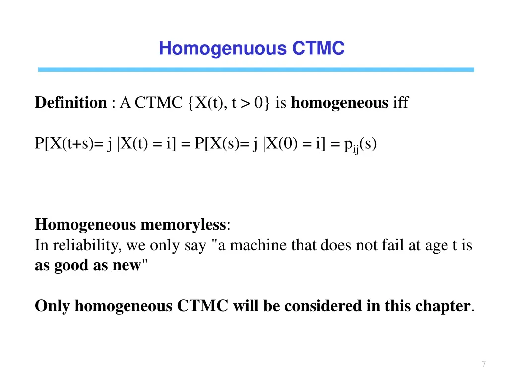 homogenuous ctmc