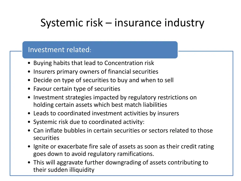 systemic risk insurance industry 1