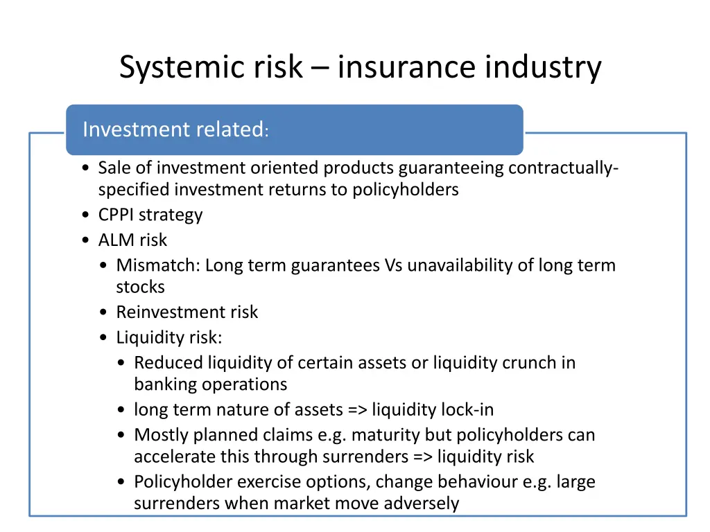 systemic risk insurance industry 2