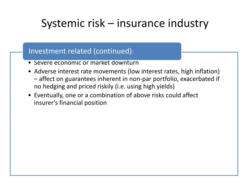 systemic risk insurance industry 3