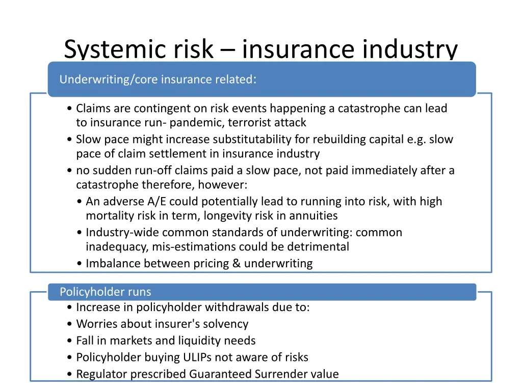 systemic risk insurance industry 4