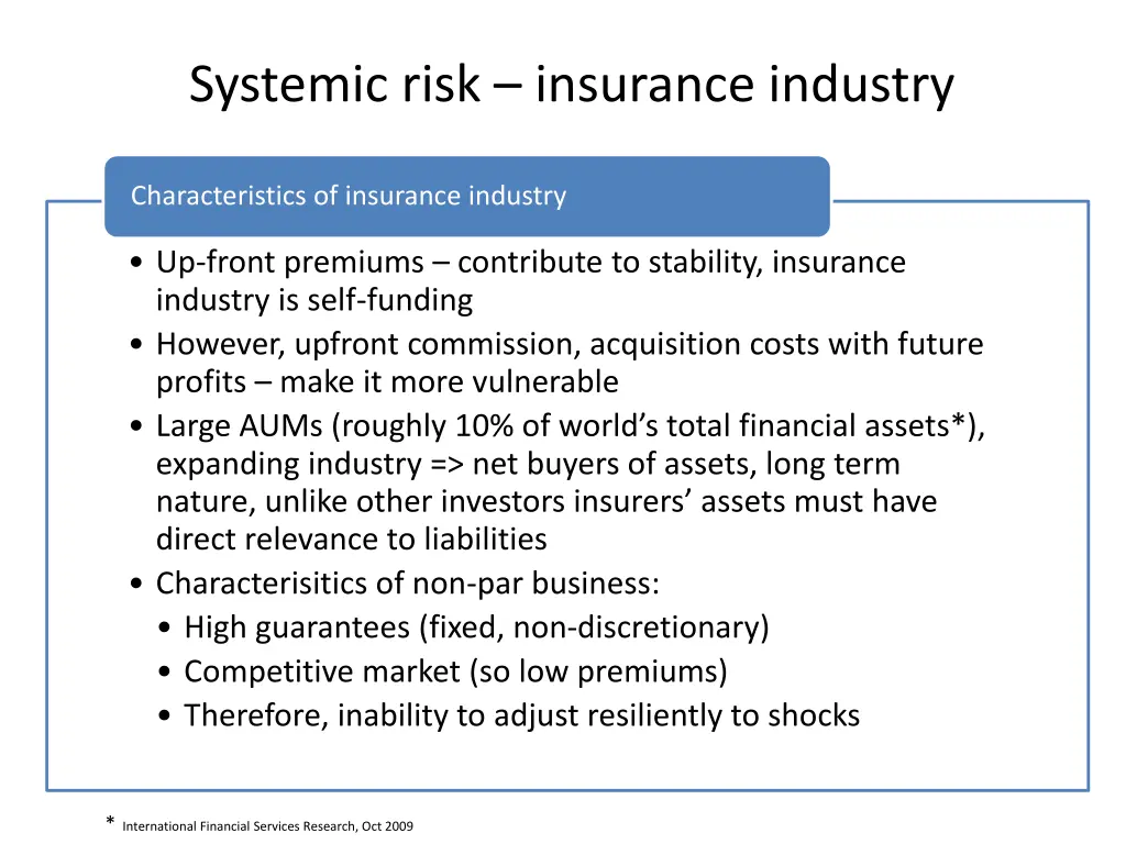 systemic risk insurance industry