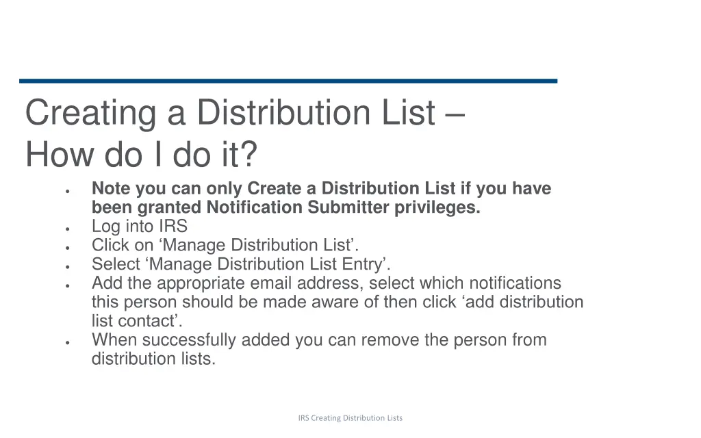 creating a distribution list how do i do it note